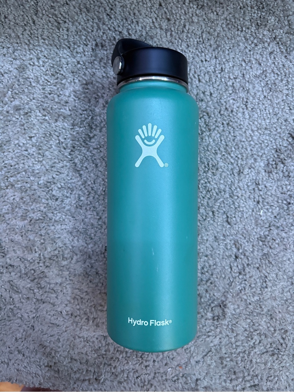 Hydro Flask Teal Water Bottle with Black Lid